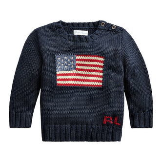 Polo Ralph Lauren Bluse - Strik - Flag - Hunter Navy