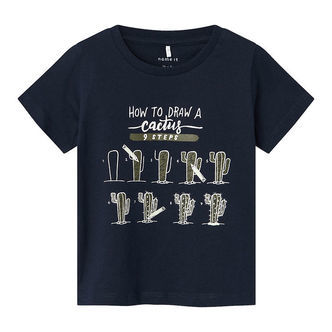 Name It T-shirt - NmmPhow - Dark Sapphire/ Cactus