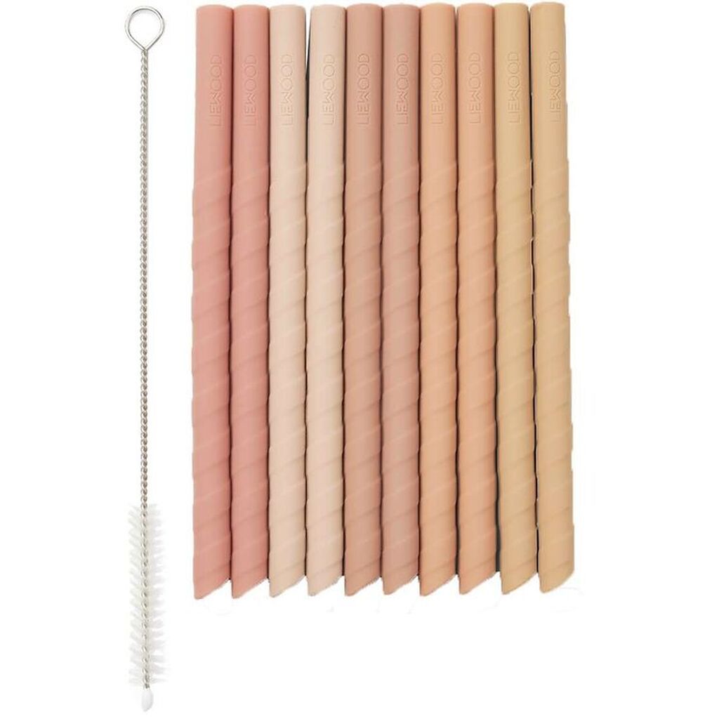 Liewood Sugerør - Silikone - Timoti - 10-pak - Dark Rose Multi M