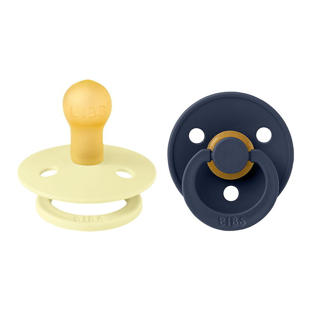 BIBS Colour Sutter - Str. 1 - 2-pak - Rund - Luna/Deep Space