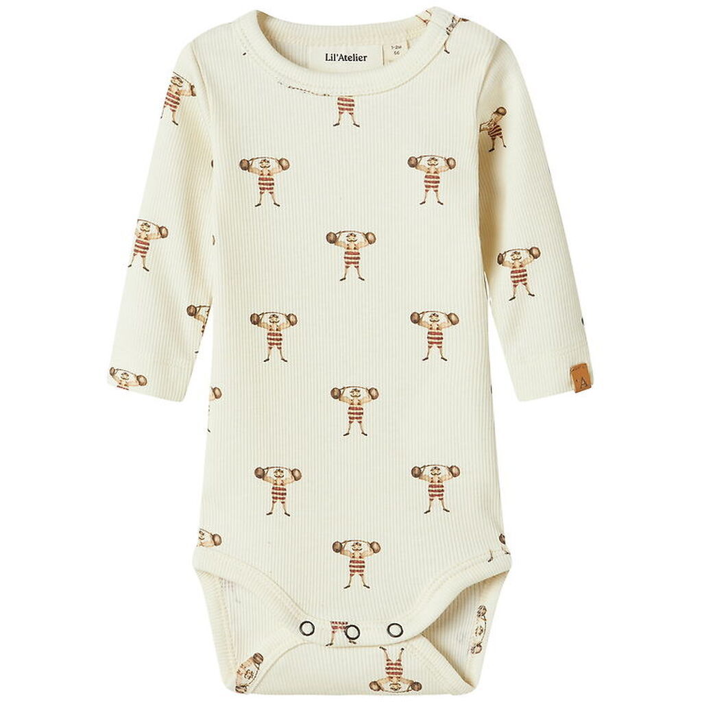Lil Atelier Body l/æ - Rib - NbmLavo - Turtledove/STRONG MAN