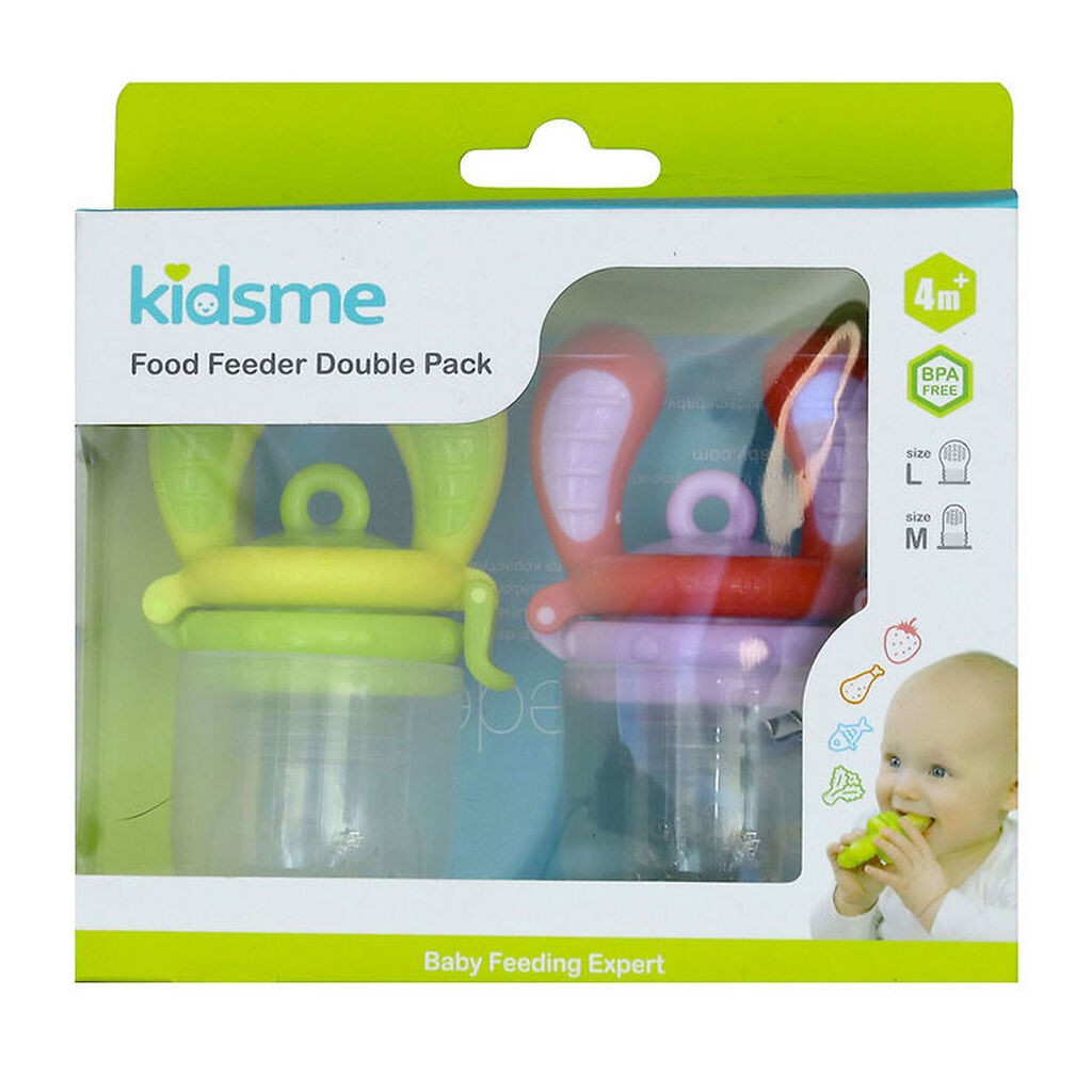 KidsMe Food Feedere - 2-pak - M/L - Laveder/Lime