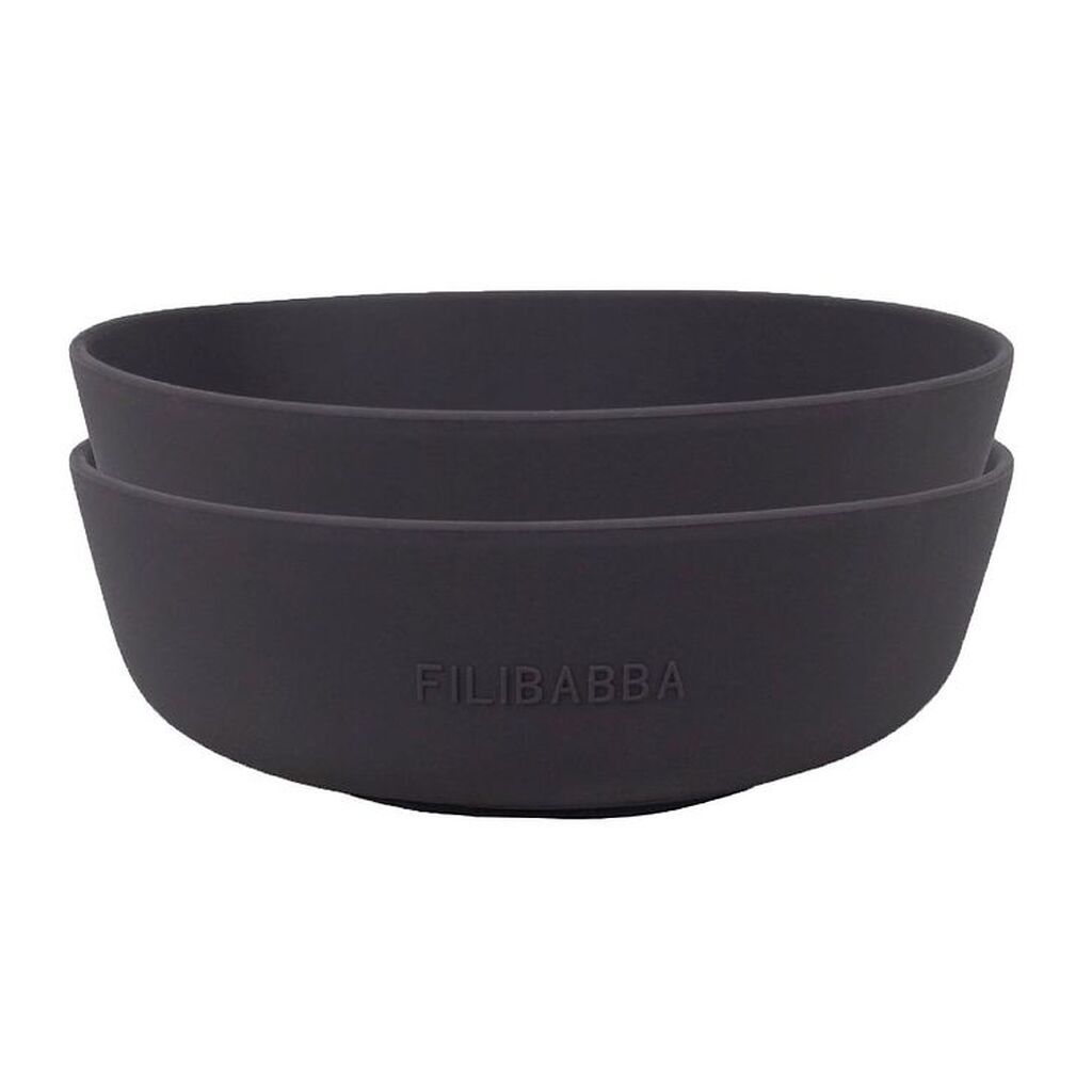Filibabba Skåle - 2-pak - Silikone - Stone Grey
