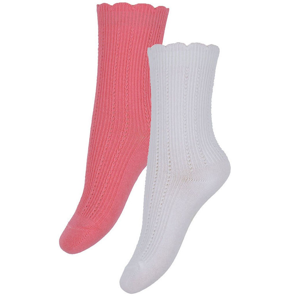 Konges Sløjd Strømper - Rib - Frill - 2-pak - Multi Color m. Hul