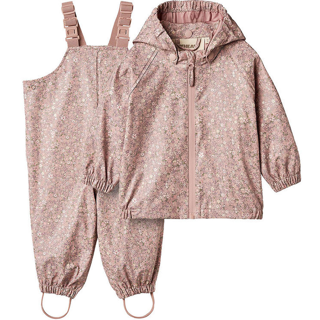 Wheat Regntøj m. Seler - PU - Charlie - Powder Flower Meadow