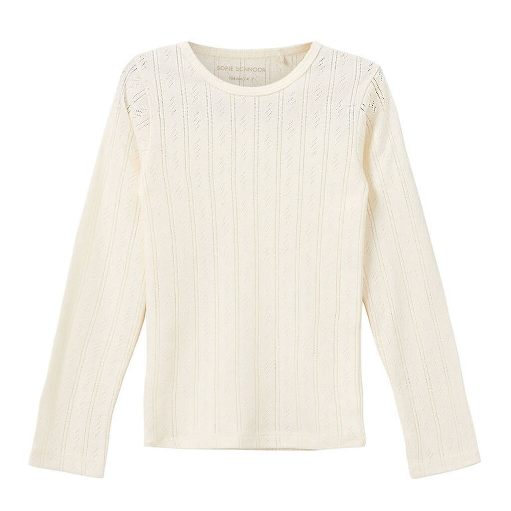 Sofie Schnoor Bluse - PetriciaSY Pointelle - Off White m. Hulmøn