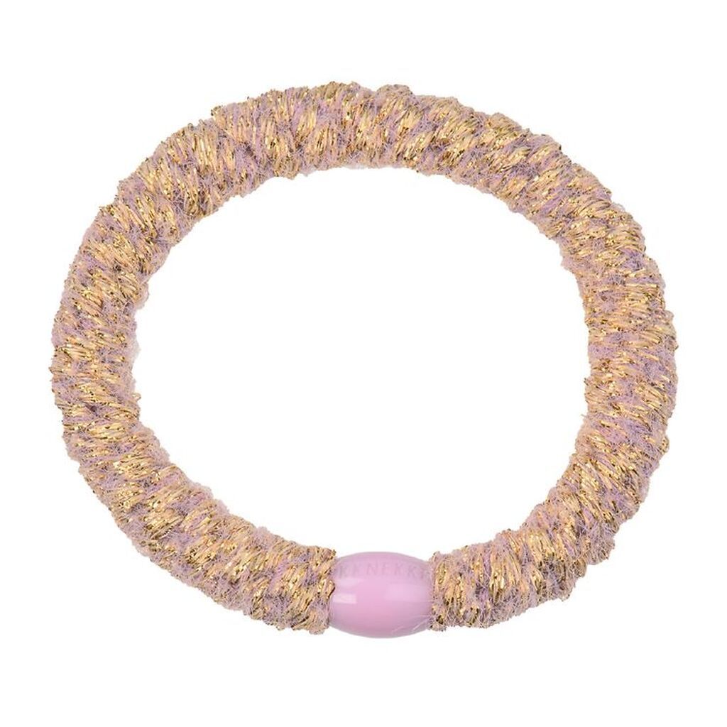Kknekki Hårelastik - Rosa m. Velour/Glimmer