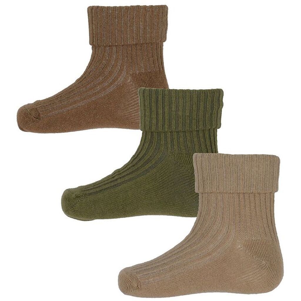 Minymo Strømper - 3-Pak - Rib - Dried Herbs