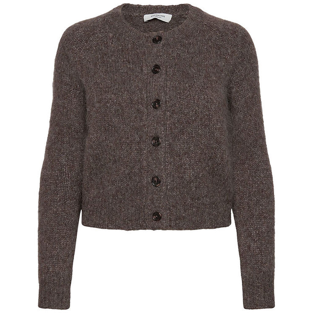 Rosemunde Cardigan - Strik - Uld - Brown Grey Melange