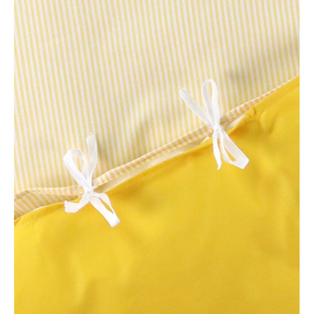 Nørgaard Madsens Sengetøj - Baby - Hvid m. Gule Striber