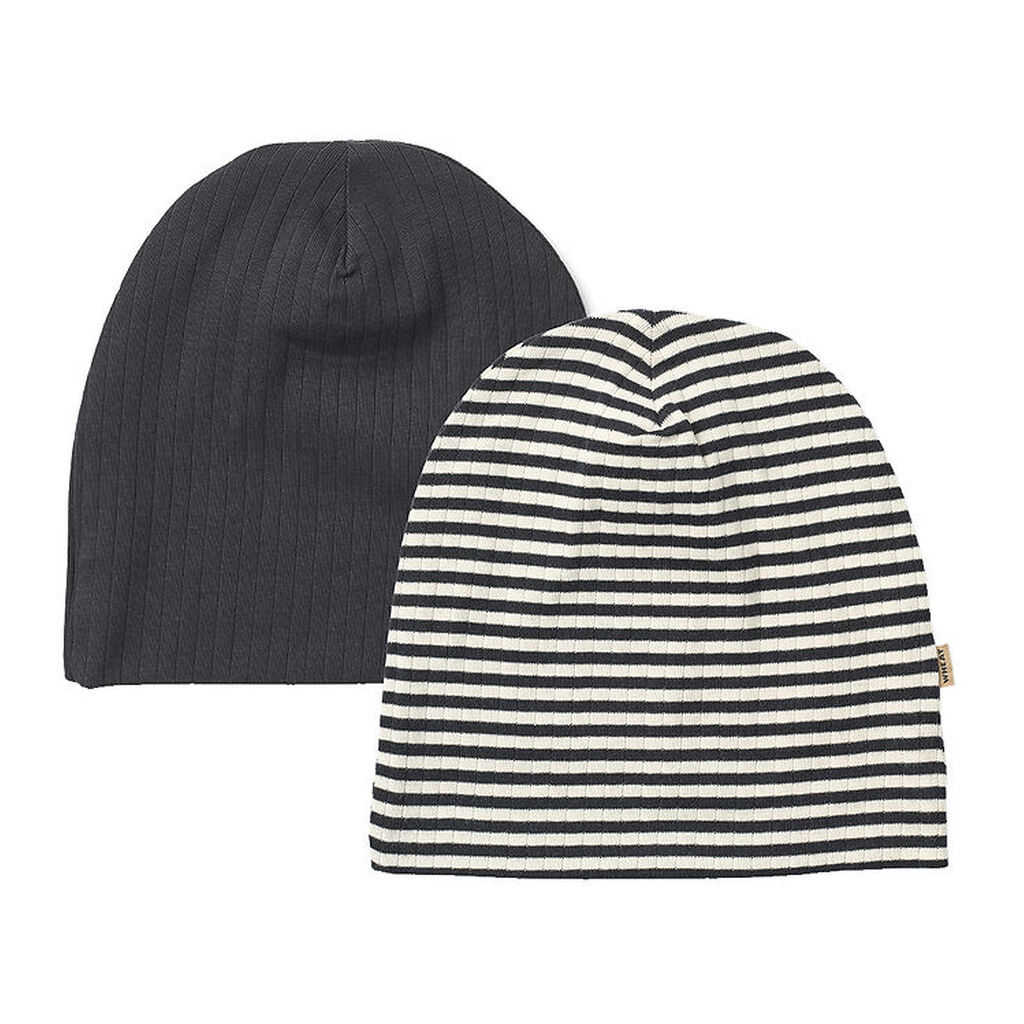 Wheat Huer - Rib - 2-pak - Aidan - Navy Rid Stripe