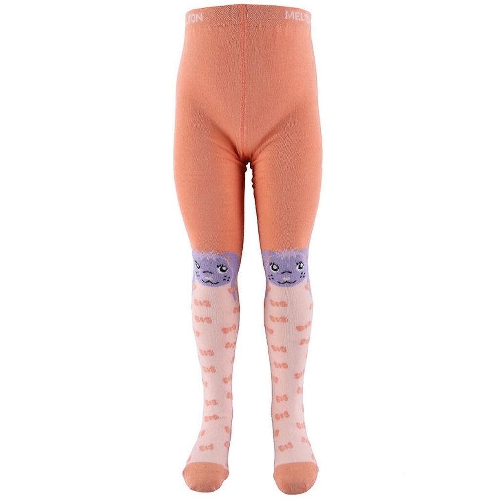 Melton Strømpebukser - Rabbit - Peach Pink
