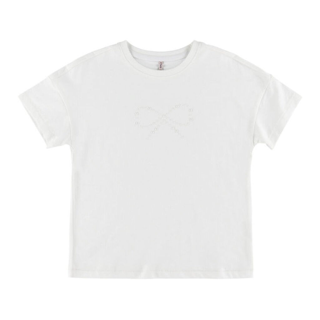 Kids Only T-shirt - KogKate - Pearl - Cloud Dancer/Bow