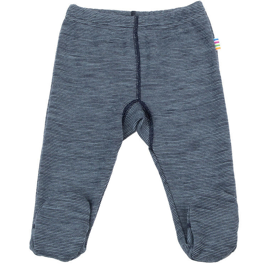 Joha leggings m. Fødder - Uld - Blå