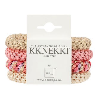 Kknekki Hårelastikker - 4-pak - Pink Glitter
