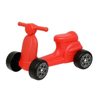 Plasto Scooter med Lydløse Hjul - Rød