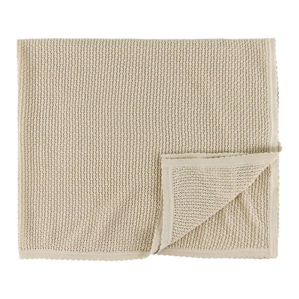 Müsli Tæppe - Strik - 90x90 cm - Oat