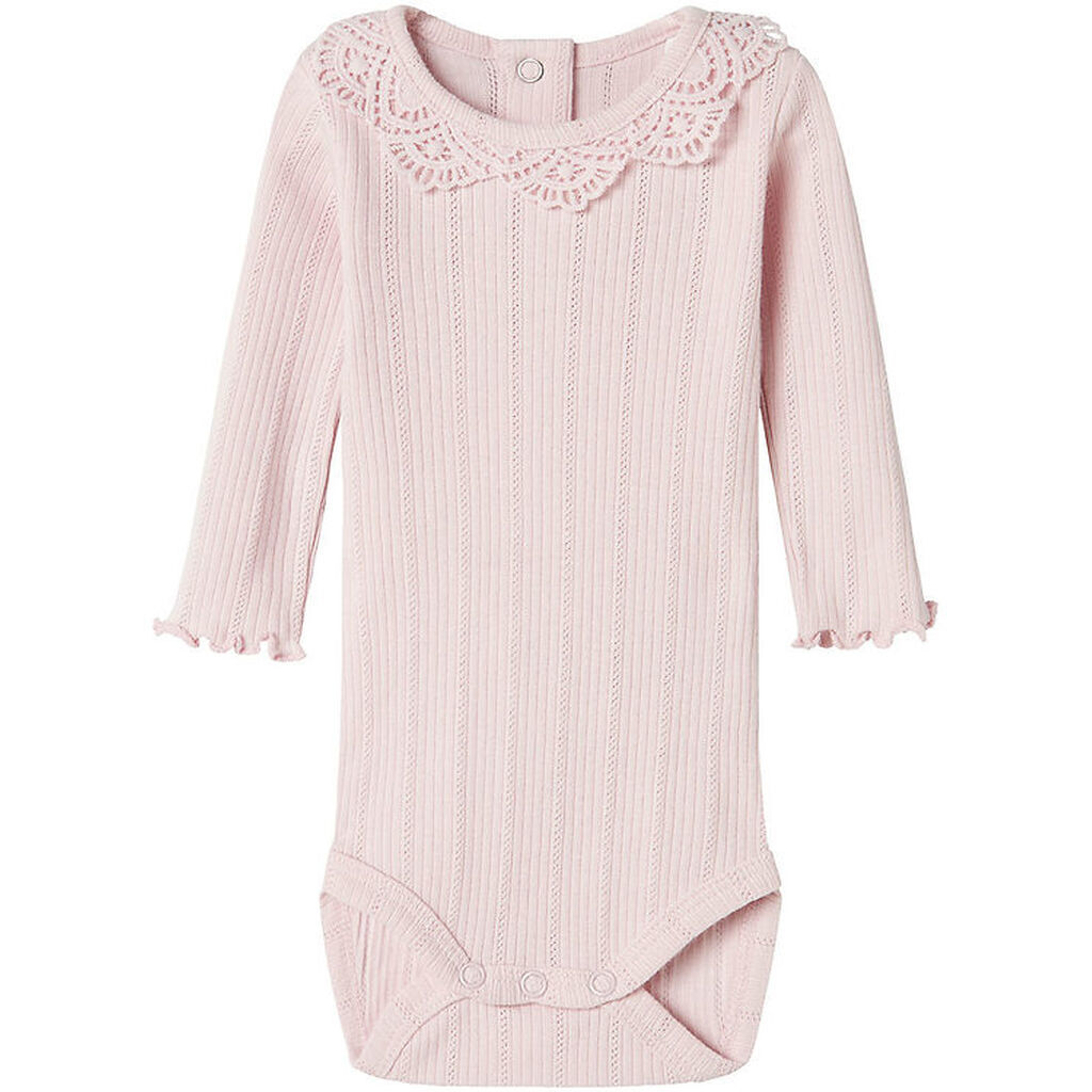 Name It Body l/æ - Rib - Nbdia - Light Lilac m. Hulmønster/Blond