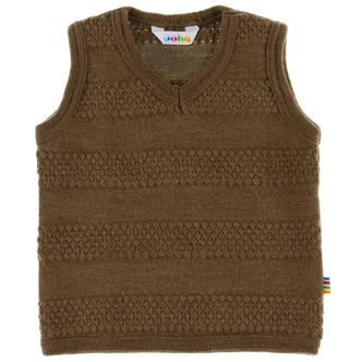 Joha Vest - Strik - Uld - Varm Brun