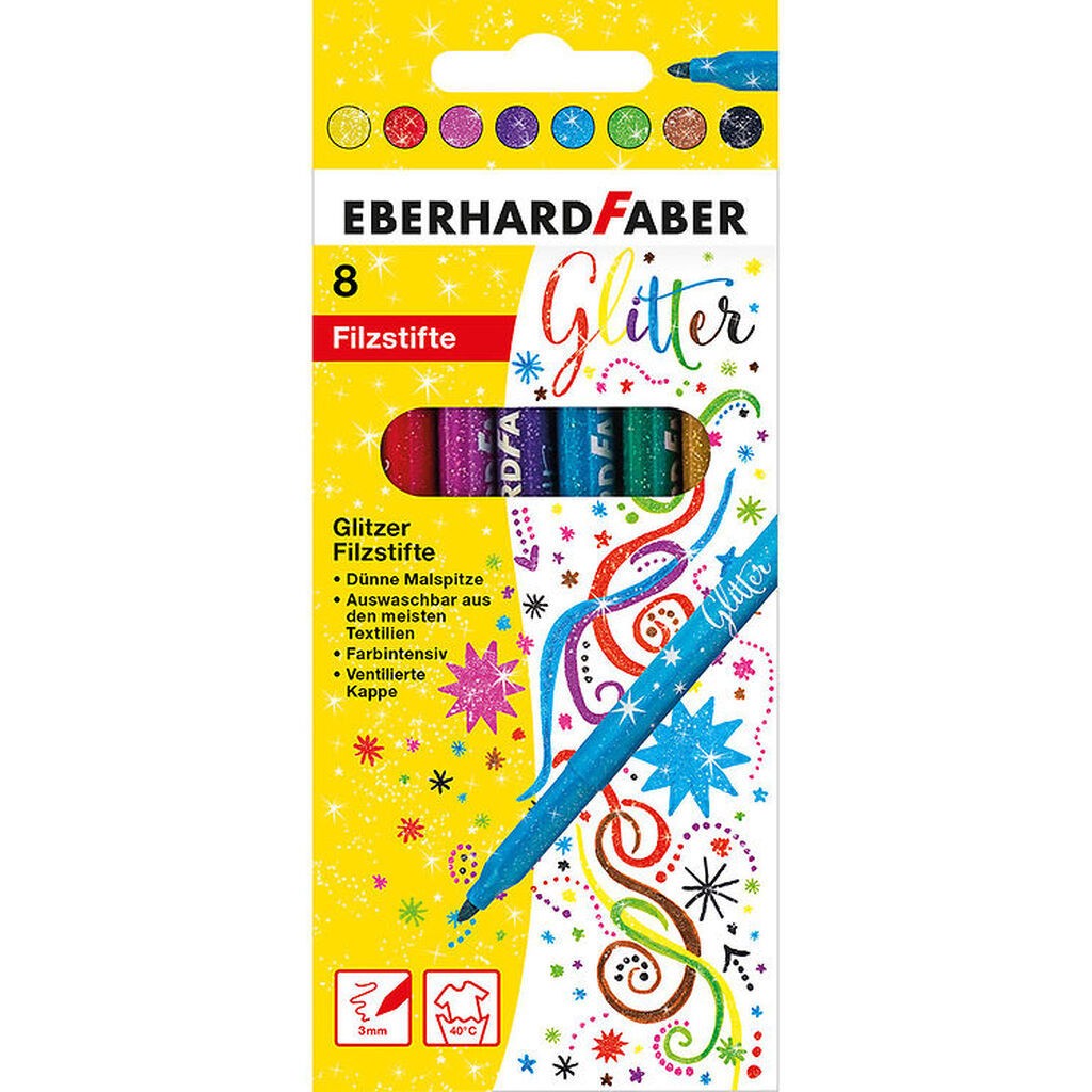 Eberhard Faber Tuscher - 8 stk - Glitter