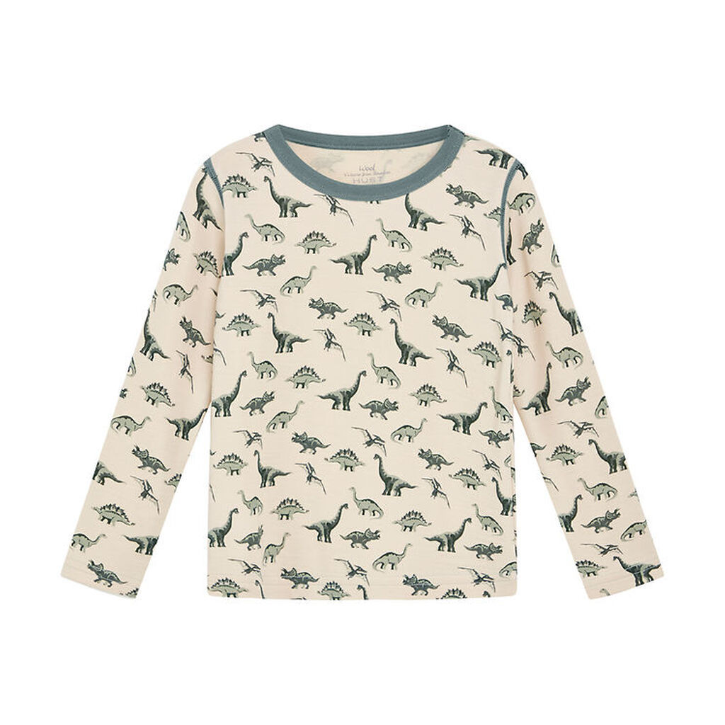 Hust and Claire Bluse - Uld/Bambus - Abba - Jade Green m. Dinosa