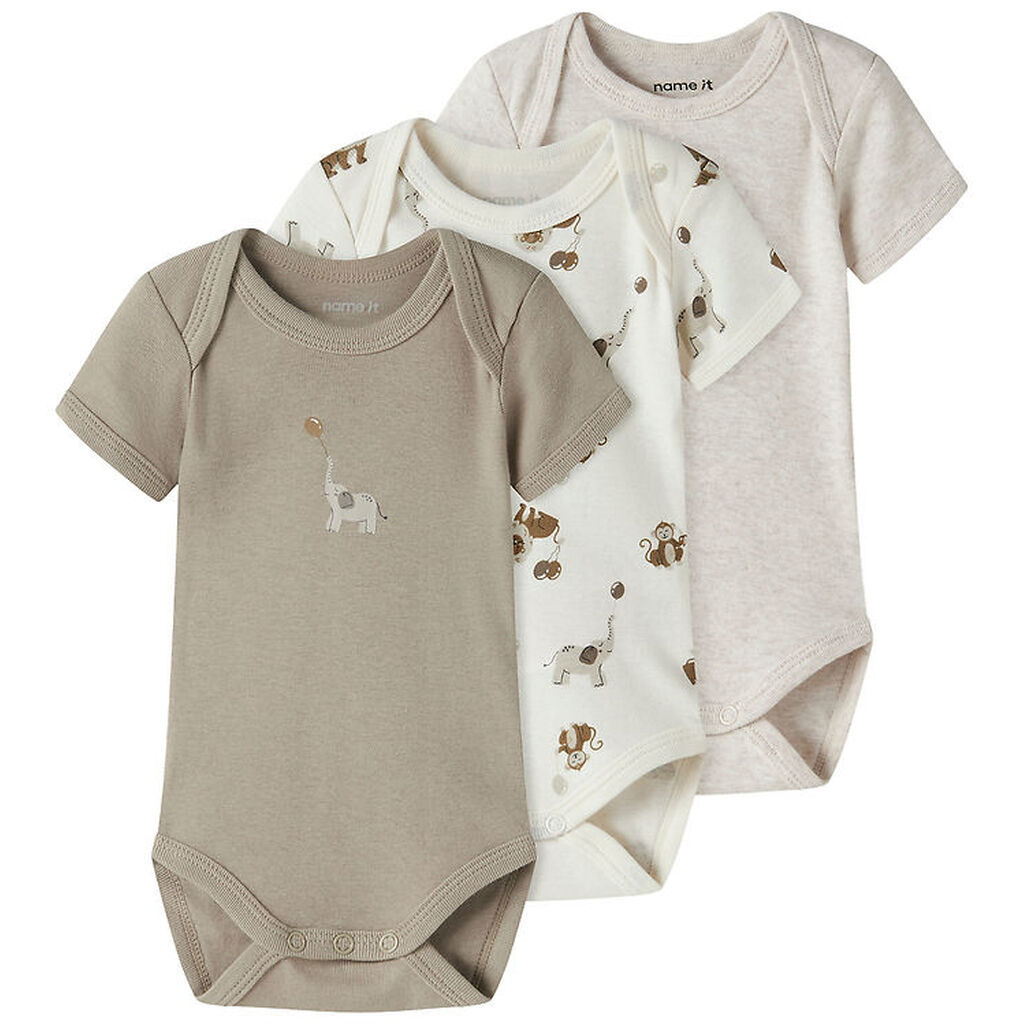 Name It Body k/æ - Noos - 3-pak - Jet Stream/Aluminu