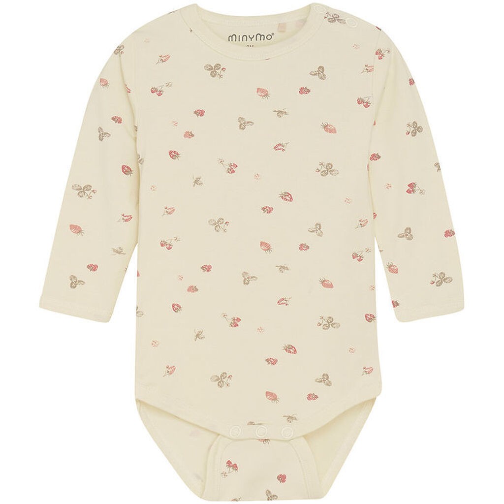 Minymo Body l/æ - Viskose - Strawberry Ice m. Jordbær