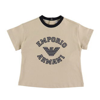 Emporio Armani T-shirt - Oxford Tan m. Sort/Grå