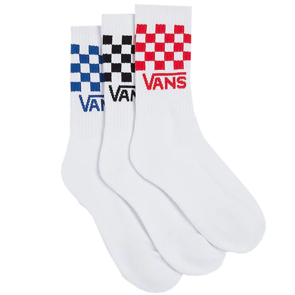 Vans Strømper - 3-pak - Drop V Classic Check Crew - Hvid