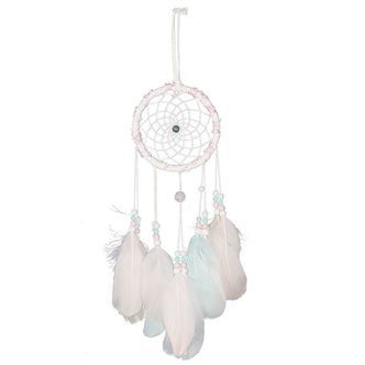 MillaVanilla Drømmefanger - Ophæng m. Fjer/Perler/LED - Past
