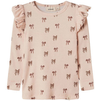 Lil' Atelier Bluse - Rib - NmfGavo - Silver Peony/Bow