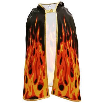 Liontouch Udklædning - Flamme-kappe - Sort/Orange/Gul