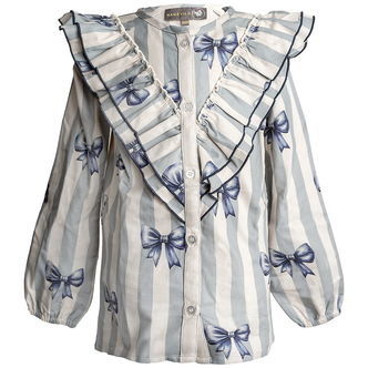 Hanevild Bluse - Denim - Bow - Rainy