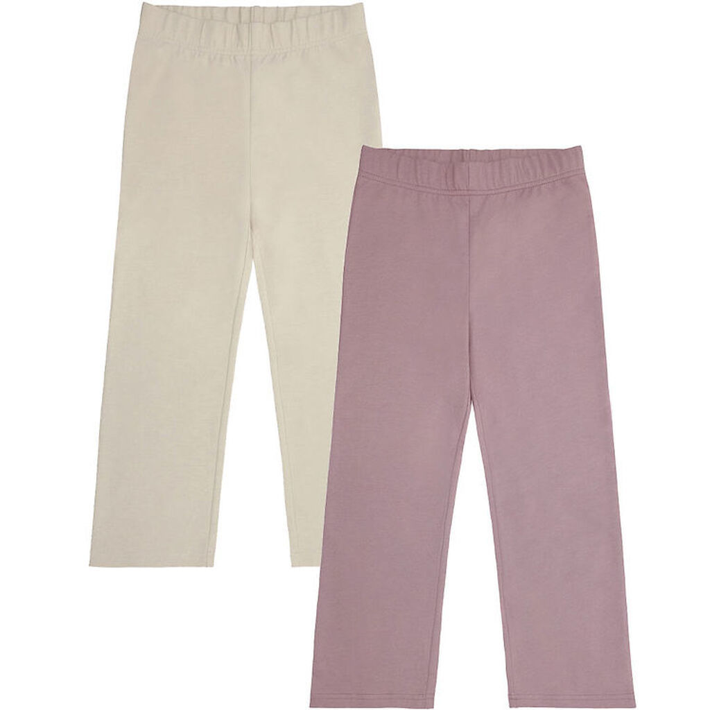 Minymo Leggings m. Fleece - 2-pak - Elderberry/Rainy Day