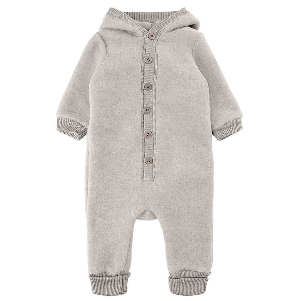 Mikk-Line Køredragt m. Hætte - Uld - Melange Offwhite