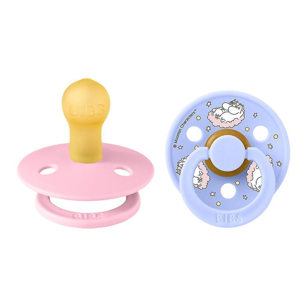 BIBS x Moomin Colour Sutter - Str. 1 - 2-pak - Baby Pink Mix