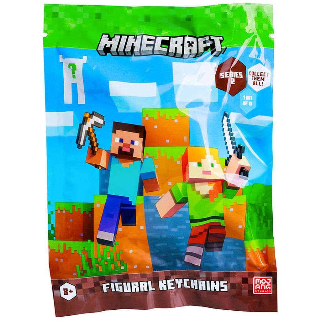 Minecraft Nøglering - Figur - 6 cm - Assorteret