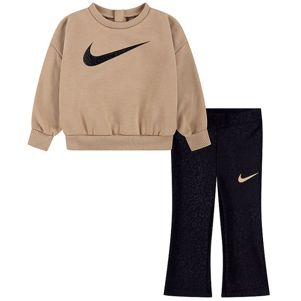 Nike Sweatsæt - Sweatshirt/Leggings - Brun/Sort