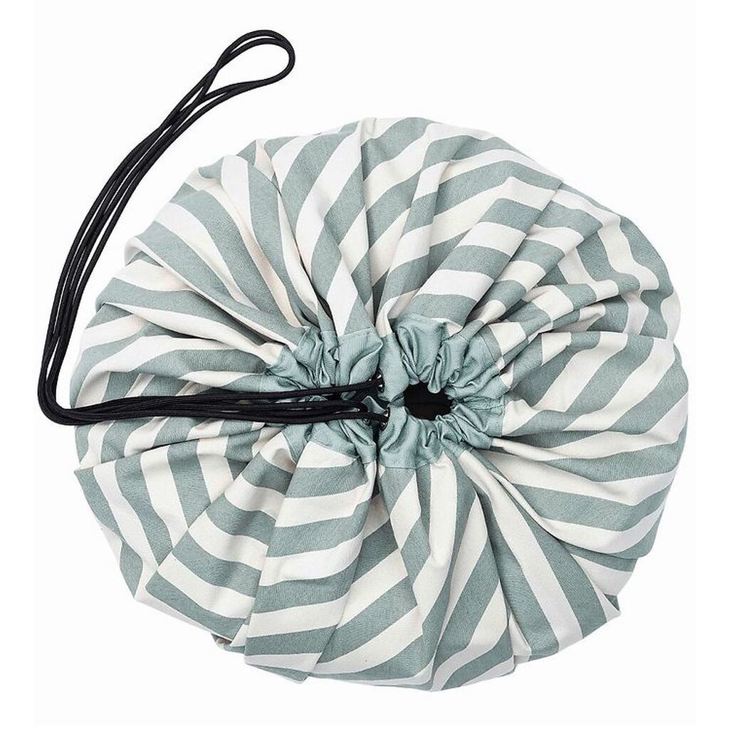 Play&Go Legetøjstæppe - Ø140 cm - Stripes Green