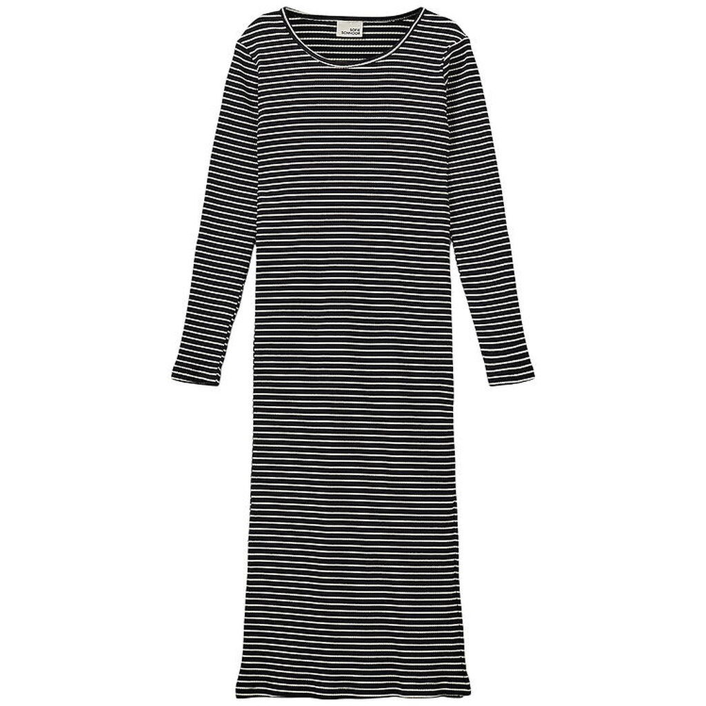 Sofie Schnoor Kjole - Rib - Facita - Black Striped