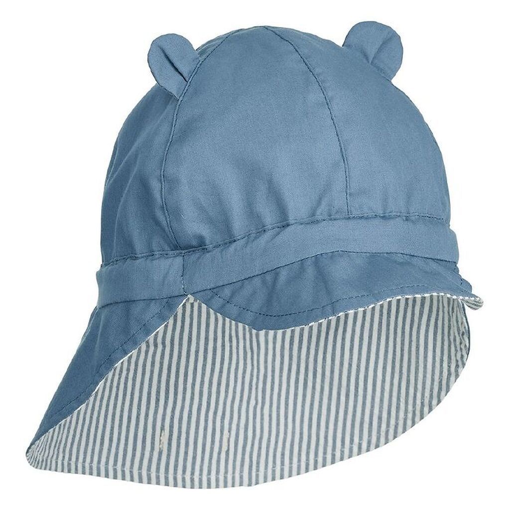 Liewood Legionærhat - Gorm Reversible - Blue Wave/Creme De La Cr