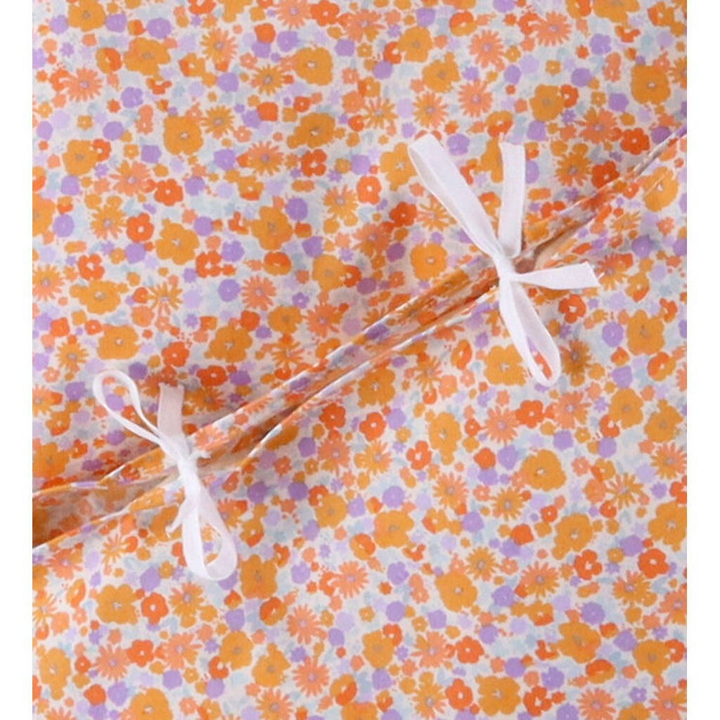 Nørgaard Madsens Sengetøj - Baby - Blomsterflor i Orange/Lilla