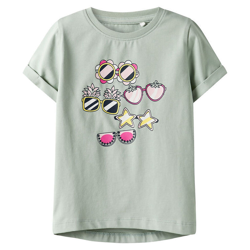 Name It T-shirt - NmfVix - Aqua Gray/Glasses