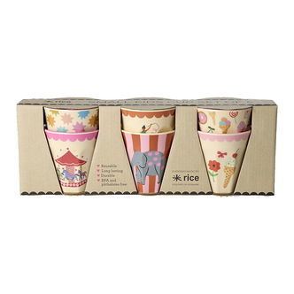 Rice Kopper - Melamin - 6 stk. - 160 ml - Pink Fun Fair