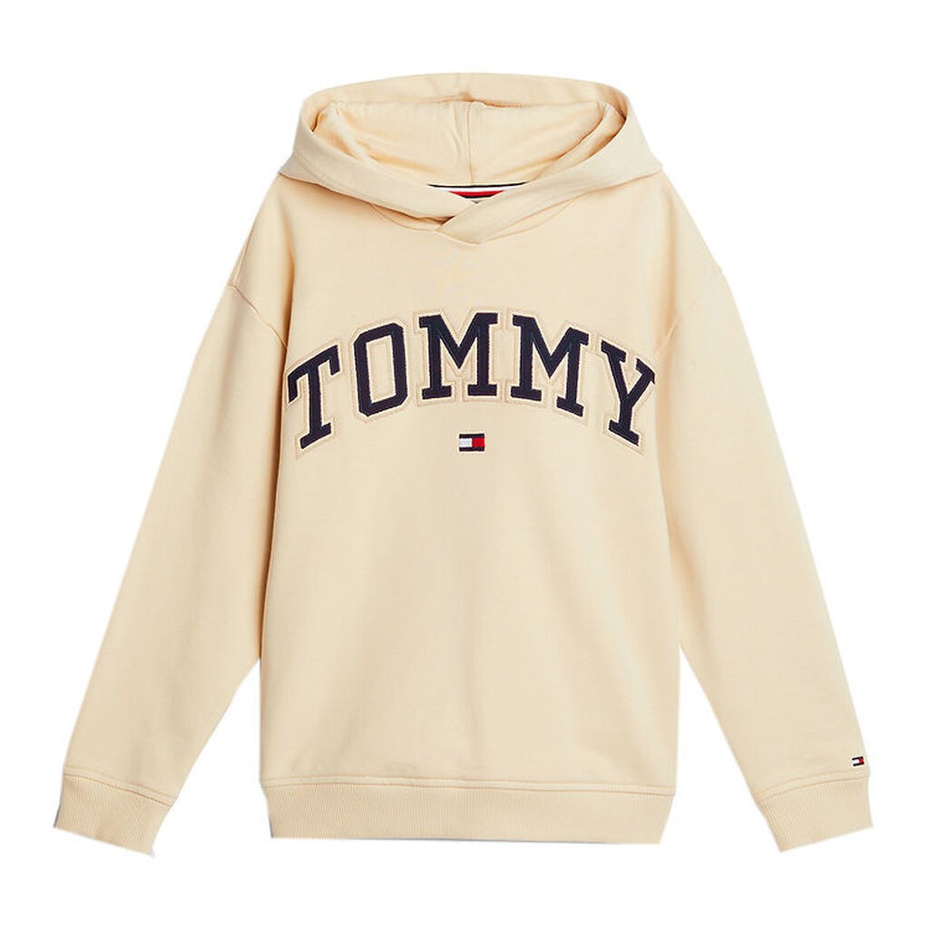 Tommy Hilfiger Hættetrøje - Varsity Embroidery - Country Ivory