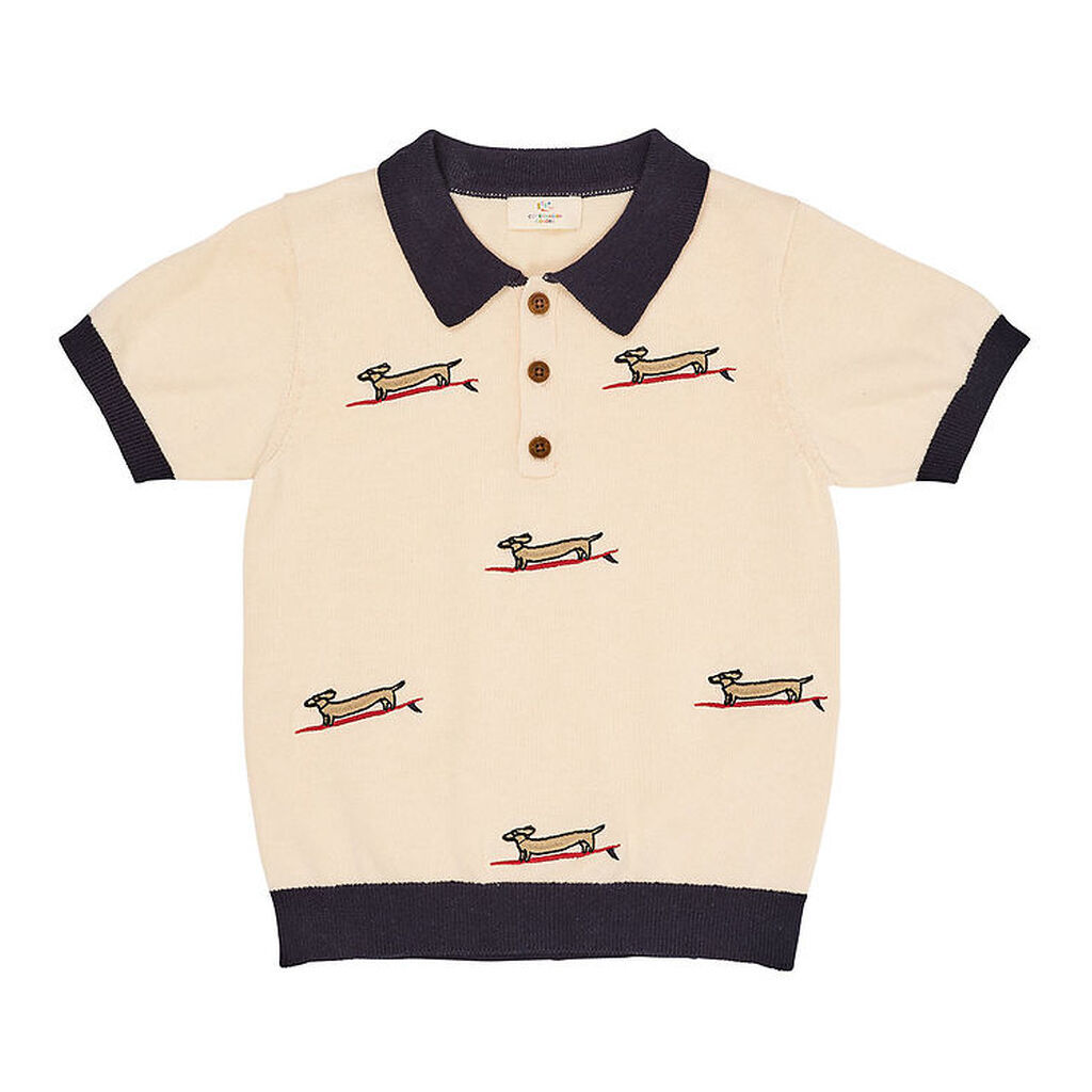 Copenhagen Colors Polo - Strik - Cream/Navy Comb