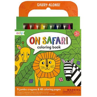Ooly Farvekridt og malebog - Safari - Carry Along