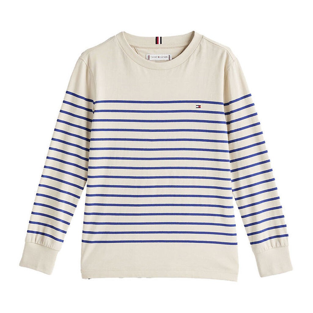 Tommy Hilfiger Bluse - Beige/Blåstribet