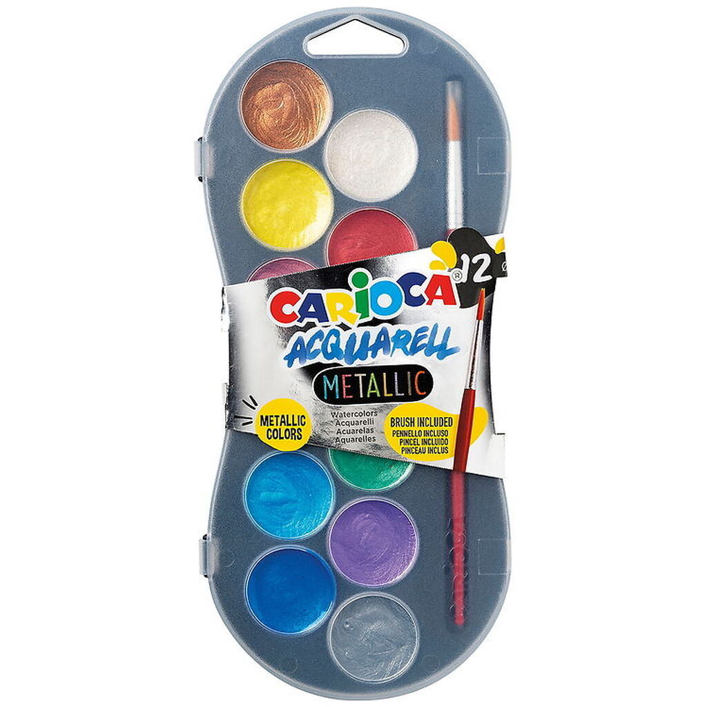 Carioca Akvarelmaling - 12 Farver - Metallic