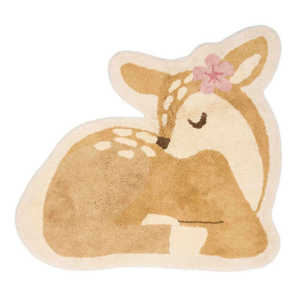 Little Dutch Gulvtæppe - 103x110 cm - Beige m. Rådyr